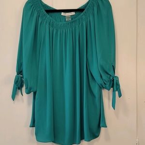 Peter Nygard tie sleeve peasant blouse